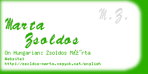 marta zsoldos business card